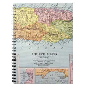 CADERNO ESPIRAL MAPA: PUERTO RICO, 1900