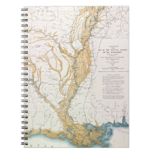 CADERNO ESPIRAL MAPA: RIO MISSISSÍPI, 1861