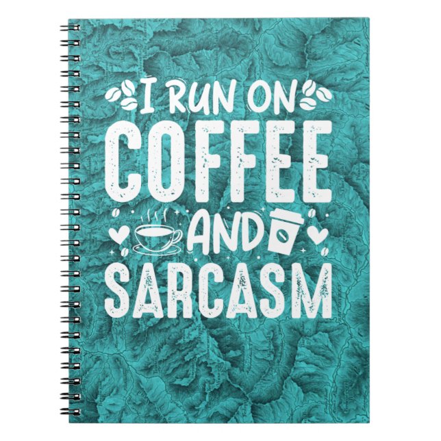 Caderno Espiral Mapa Topográfico do Café Sarcasm Azul (Frente)