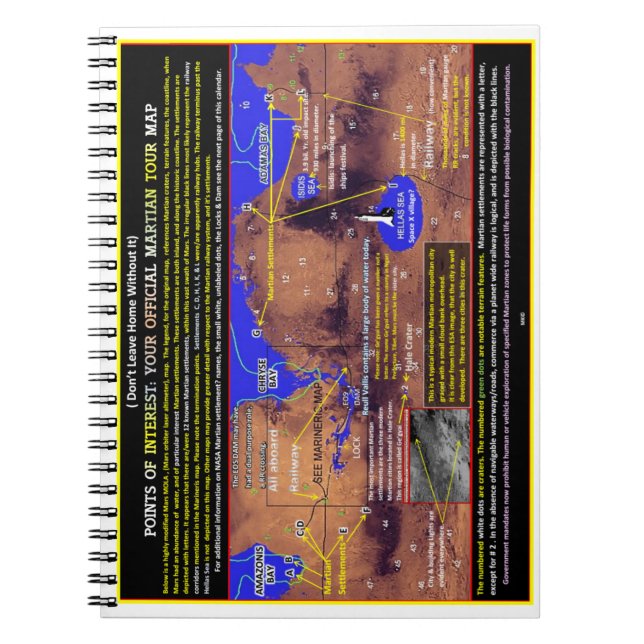 Caderno Espiral Mapa turístico oficial de Mars (Frente)