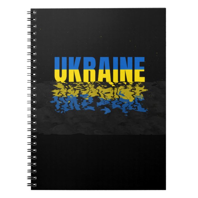 Caderno Espiral Mapa ucraniano. Bandeira ucraniana. Ucrânia (Frente)