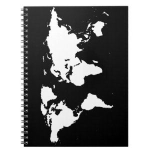 Caderno Espiral mapas mundiais ~ cor personalizável