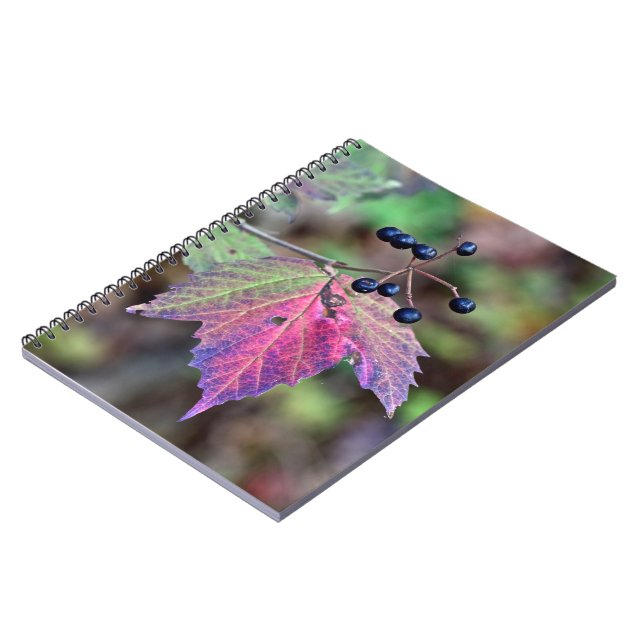 Caderno Espiral Mapleleaf Viburnum Autumn Leaves e Berries (Left Side)