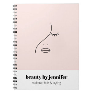 Caderno Espiral Maquiagem de logotipo de beleza de rosto minimalis