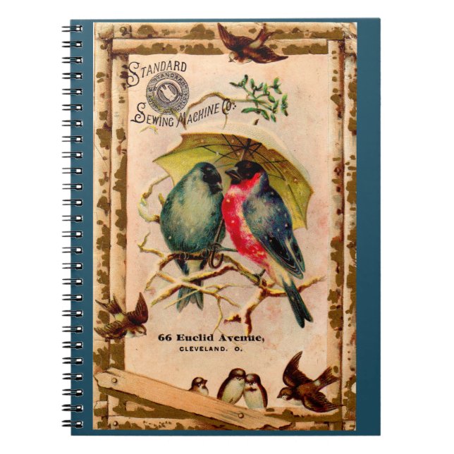 Caderno Espiral Máquina de Costura comercial vitoriana Co. (Frente)