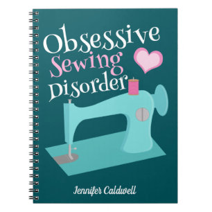 Caderno Espiral Máquina de Costura Retro Fofa Costureira