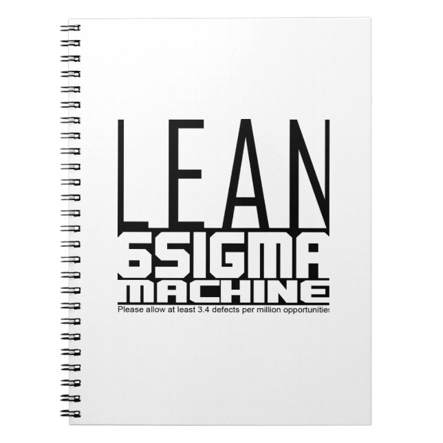 Caderno Espiral Máquina Lean Six Sigma (Frente)