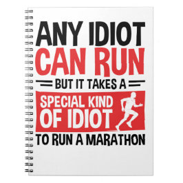 Caderno Espiral Marathon Runner Any Idiot Can Run
