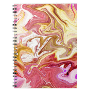 Caderno Espiral Marble Magic: Design abstrato colorido