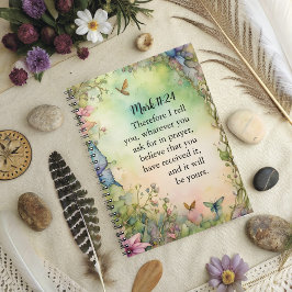 Caderno Espiral Marca 11:24 Imagem Cristã de Aquarela