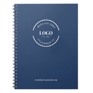 Caderno Espiral Marca de logotipo personalizado minimalista azul s