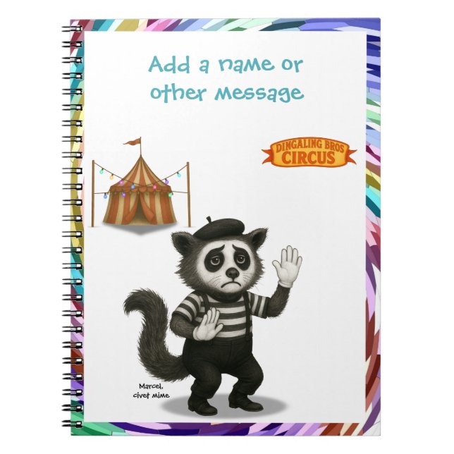 Caderno Espiral Marcel, civeta mímica (Frente)