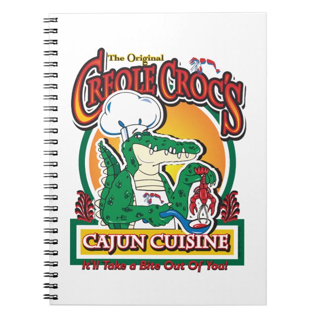 Caderno Espiral Mardi Gras Cajun Crocodilo (Frente)