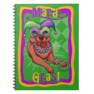 Caderno Espiral Mardi Gras Dog