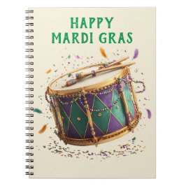 Caderno Espiral Mardi Gras Festive Drum