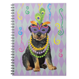 Caderno Espiral Mardi Gras Rottweiler