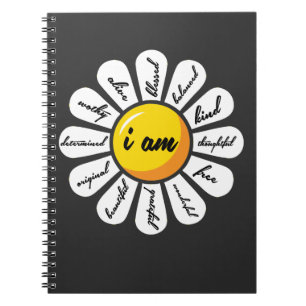 Caderno Espiral Margarida - afirmação do positivo da flor