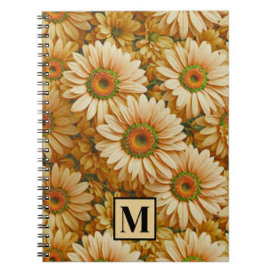 Caderno Espiral Margarida amarela floral amarela