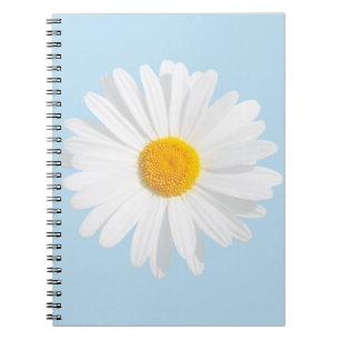 Caderno Espiral margarida branca