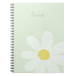 Caderno Espiral Margarida Branca com pontos