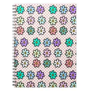 Caderno Espiral Margarida colorida