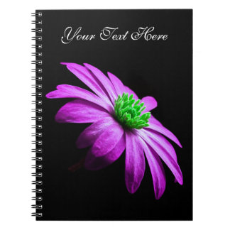 Caderno Espiral Margarida cor-de-rosa e verde