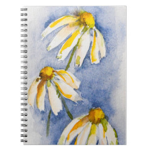 Caderno Espiral Margarida de Aquarela