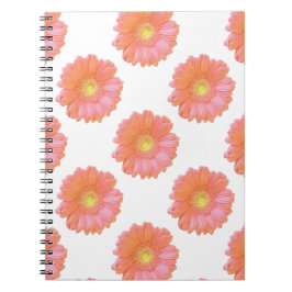 Caderno Espiral Margarida de gerbera laranja