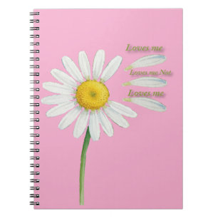 Caderno Espiral Margarida Loves Me, Loves Me Not – Aquarela Românt