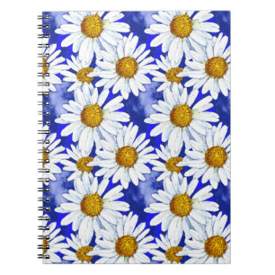 Caderno Espiral Margarida no Azul Denim