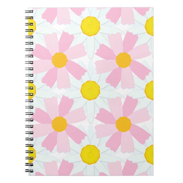 Caderno Espiral Margarida rosa e branca (Frente)