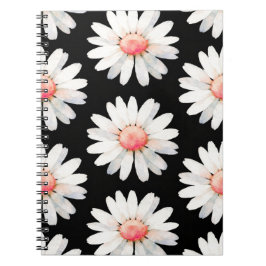Caderno Espiral Margaridas de Pontos Vermelhos