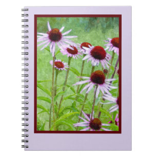 Caderno Espiral margaridas pintadas de rosa