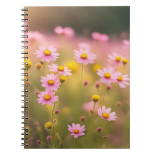 Caderno Espiral Margaridas Rosa Flor Silvestre