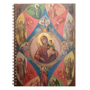 Caderno Espiral Maria, Jesus e Anjos