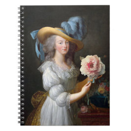 Caderno Espiral Marie Antoinette com uma peônia rosa
