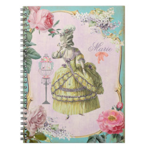 Caderno Espiral Marie Antonieta branca - Notebook / 6,5x8,75