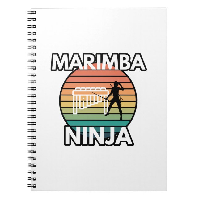 Caderno Espiral Marimba Ninja Banda de Marcha Percussionista (Frente)