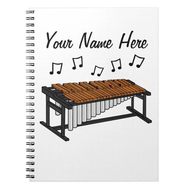 Caderno Espiral Marimba Percussion Professora Percussionista Perso (Frente)