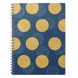 Caderno Espiral Marinha Moderna e Pontos Polka Dourados