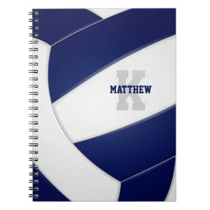 Caderno Espiral marinho azul esporte raparigas voleibol masculino
