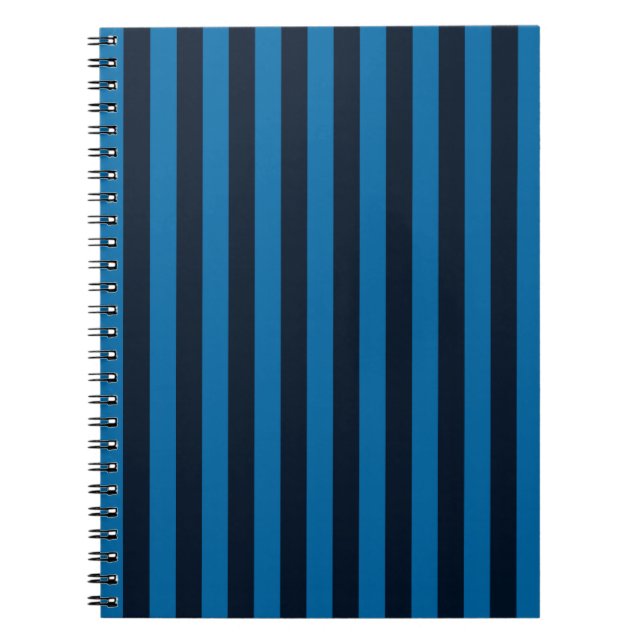 Caderno Espiral Marinho Azul no Decor Vertical Stripes Azul (Frente)