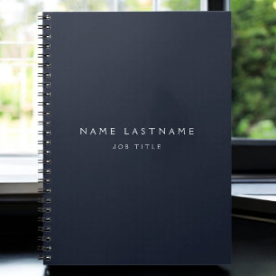 Caderno Espiral Marinho Azul White Modern Elegant Professional Cla