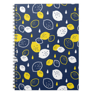 Caderno Espiral Marinho Blue Lemon Art - Refrescando o Citrus Desi