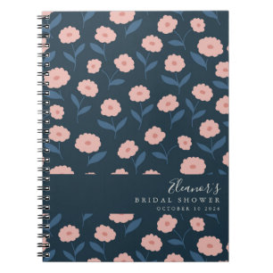 Caderno Espiral Marinho Boho e Chá de panela Floral Rosa