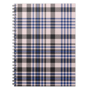 Caderno Espiral Marinho cor-de-rosa Xadrez de Glen texturizada com