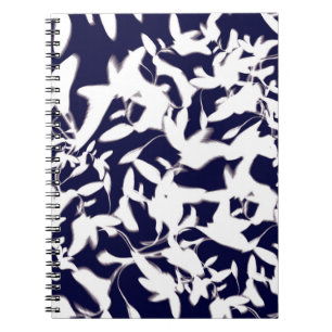 Caderno Espiral Marinho de padrão de cor branco e design feito com