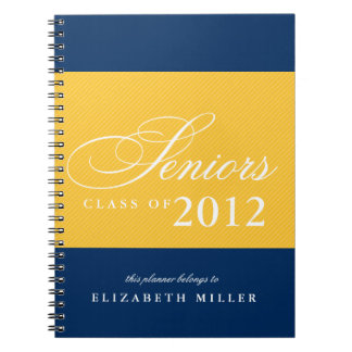 Caderno Espiral Marinho mais velho  listras amarelas azuis classe 