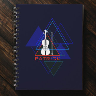 Caderno Espiral Marinho Moderno e Masculino Blue Music Designer