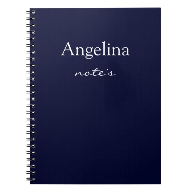 Caderno Espiral Marinho Simples Azul Personalizado Adicionar Seu N (Frente)